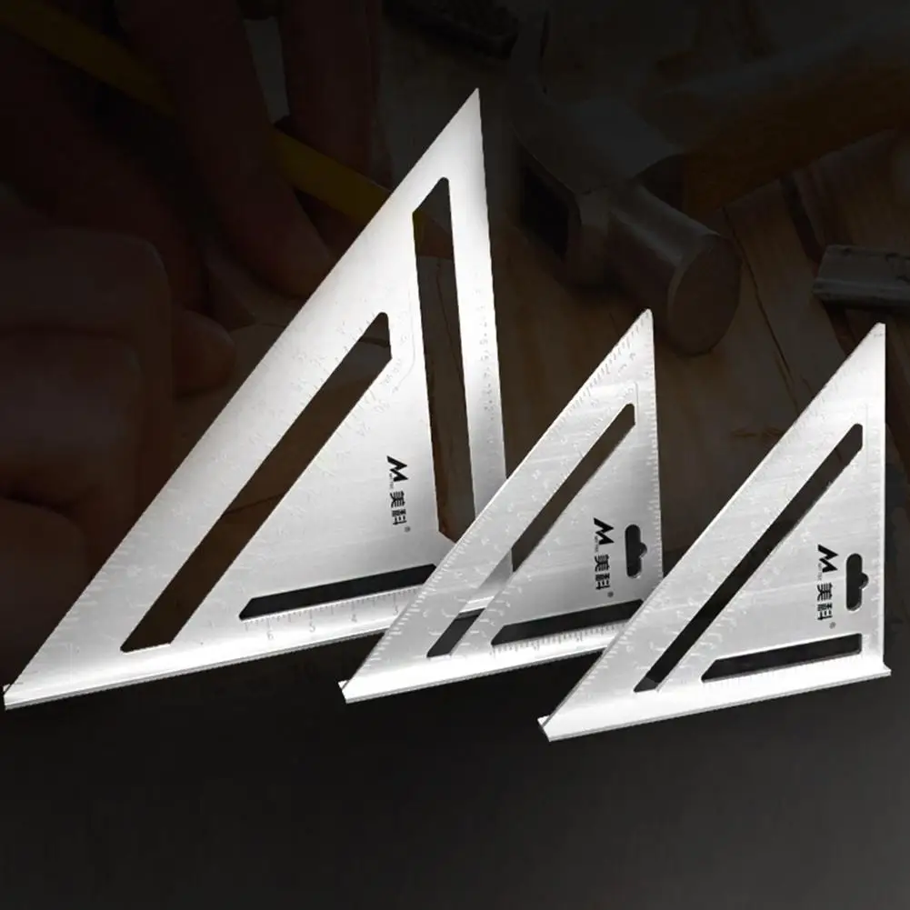 Многофункциональная утолщенная треугольная линейка из алюминиевого сплава 45 градусов для измерения угла резки для всех проектов переделки зданий