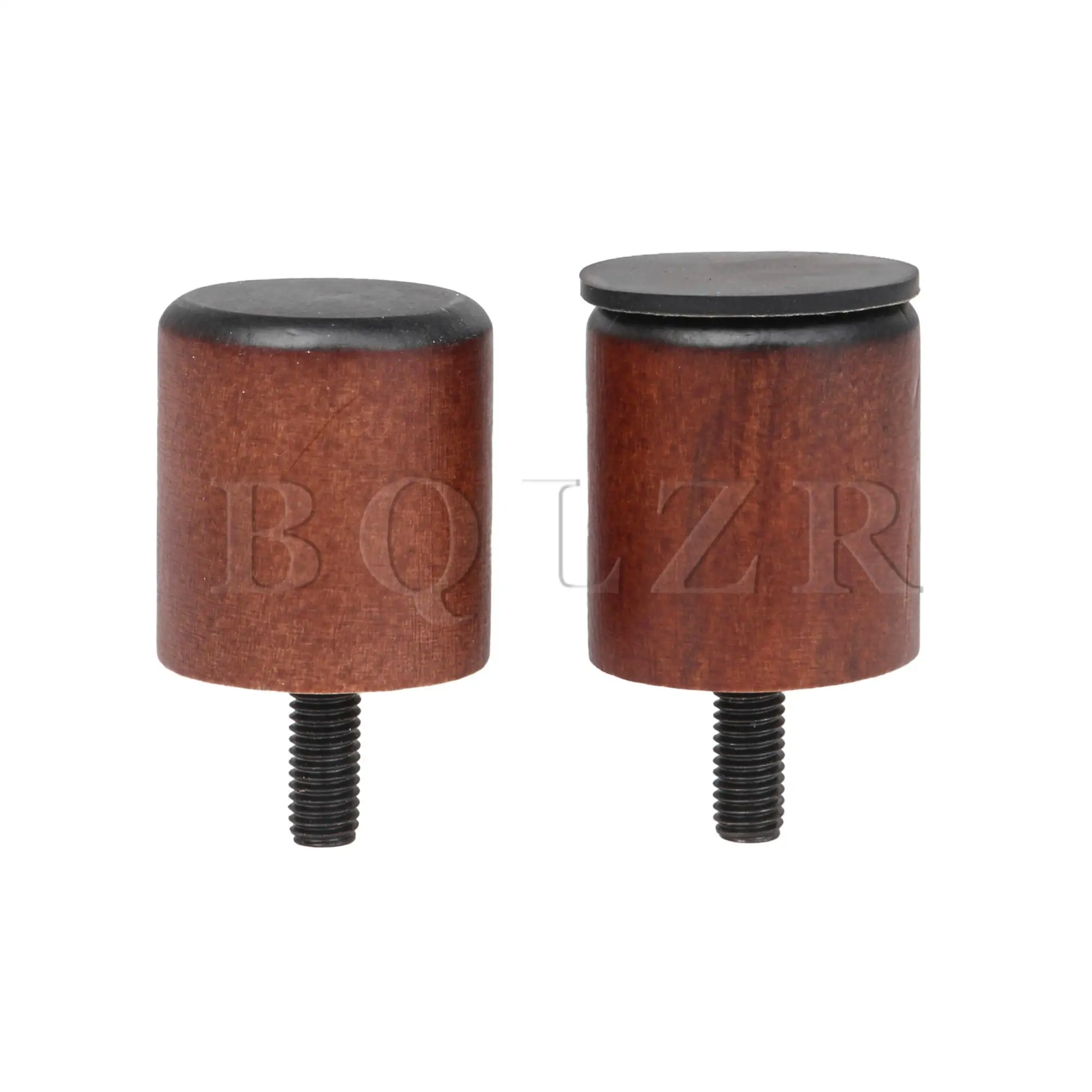 BQLZR Cylindrical Wooden Couch Legs Furniture Feet Brown 3.7x3.5cm Pack of 8