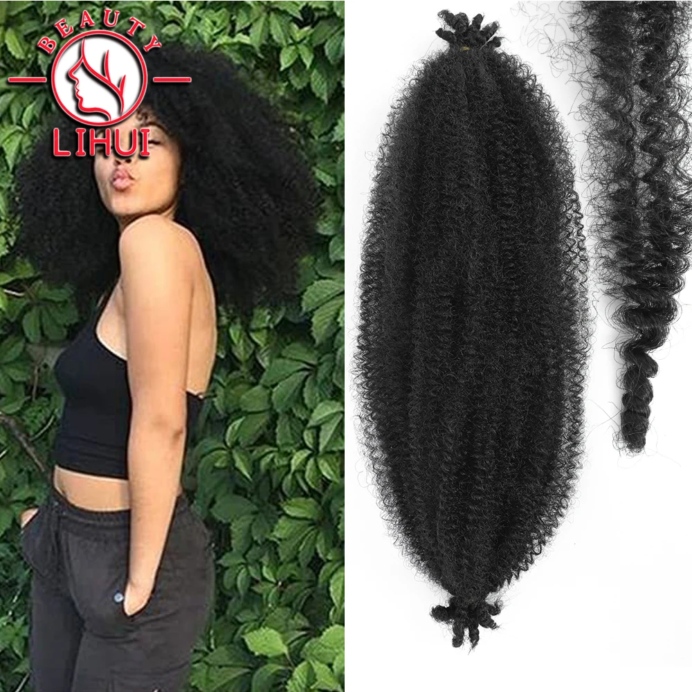 Marely Braiding Crochet Hair Long Springy Afro Twist Crochet Hair Women DIY Kinky Bulk Hair Extensions for Braids 28Inch