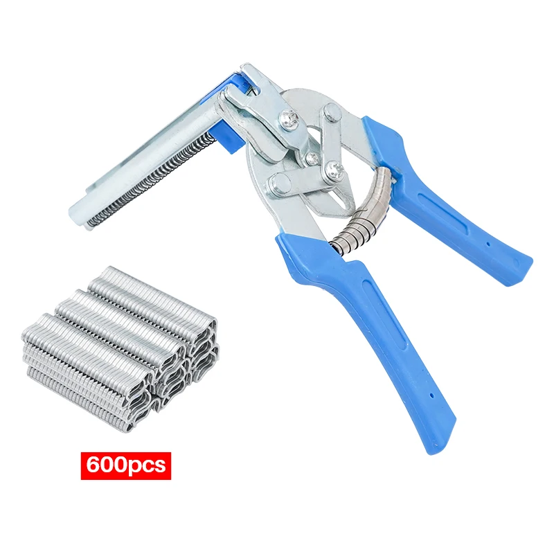 1 Cage Fastening Clamp Pliers Chicken Quail Cat Dog Cage Clamp Tools 1 Plier & 600 Nails Cage Installation Kit Tools