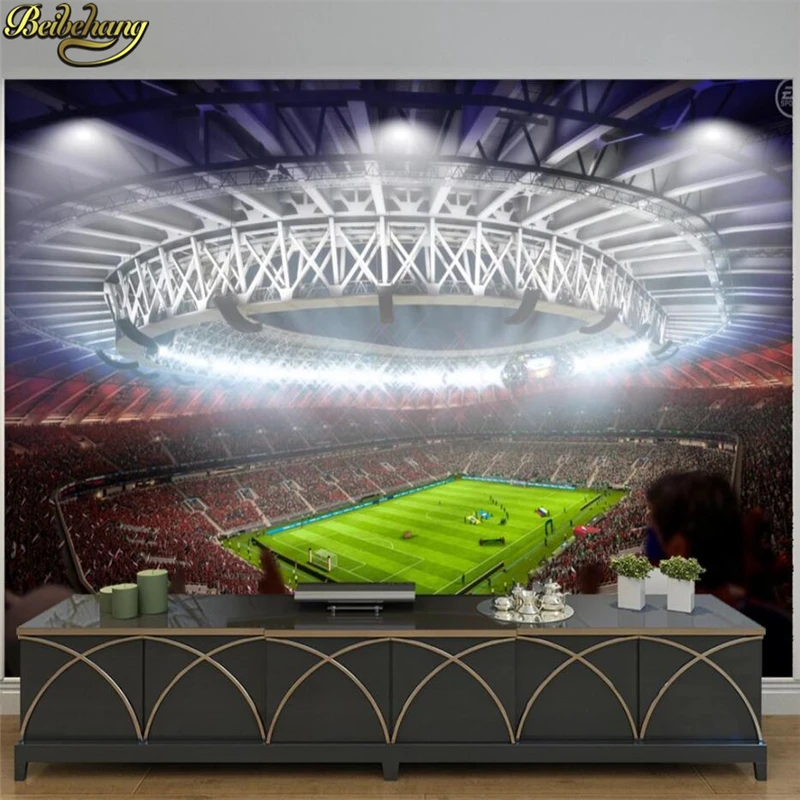 custom photo murals football field background mural playground wall coverings sports mural papel de parede wall paper Stickers