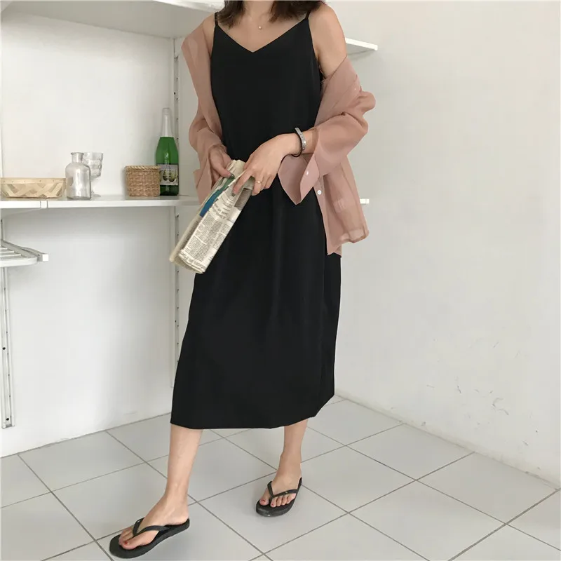 Daily Maternity Clothes Chiffon Suspender Maternity Dresses Loose Mid Dress Summer Pregnant Dress Clothing Plus Size 2020