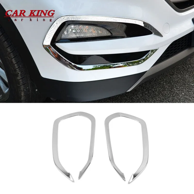 For Hyundai Tucson 2015 2016 2017 2018 Car Front Fog Light Cover Trim ABS Chrome Head Foglight Lamp Frame Styling Accessories