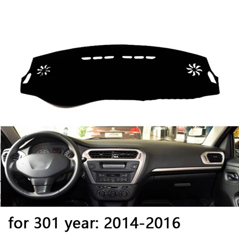 Для Peugeot 301 Citroen C-Elysee 12-18 правый и левый руль, чехлы на приборную панель автомобиля, коврик, подушка, коврики, аксессуары