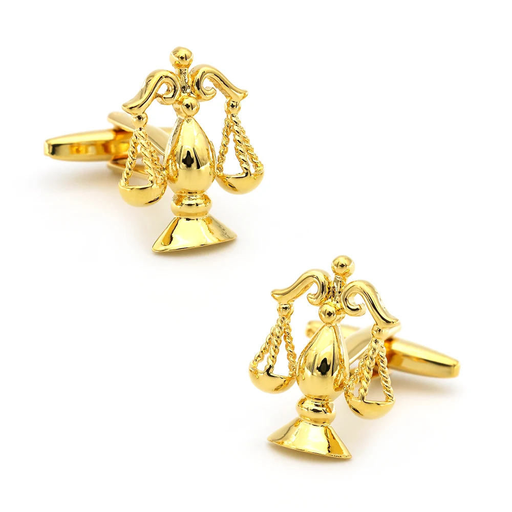 Men's Judge Cuff Links Golden Color Quality Brass Material Justice Design Cufflinks Wholesale & Retail