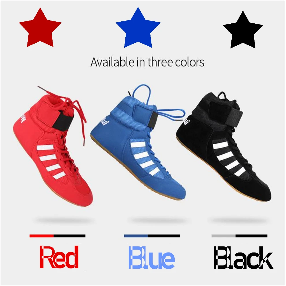 Men professional boxing wrestling fighting weightlifting shoes male comfortable supporting training boxing fighting boots