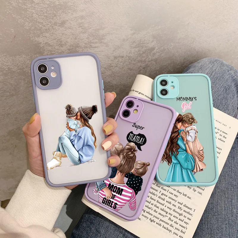 Super Mom Dad Hard Baby Girl Phone Case For iphone 16 12 11 13 14 15 Pro Max Fashion Family Cover X XS XR Cases 7 8 Plus Fundas