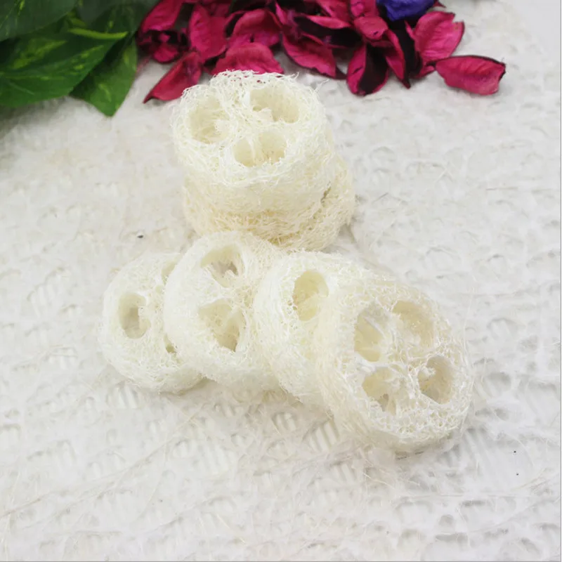 100 pcs Natural Loofah Luffa Loofa Slices Handmade Loofah Soap Tools Cleanner Sponge Facial Soap Holder