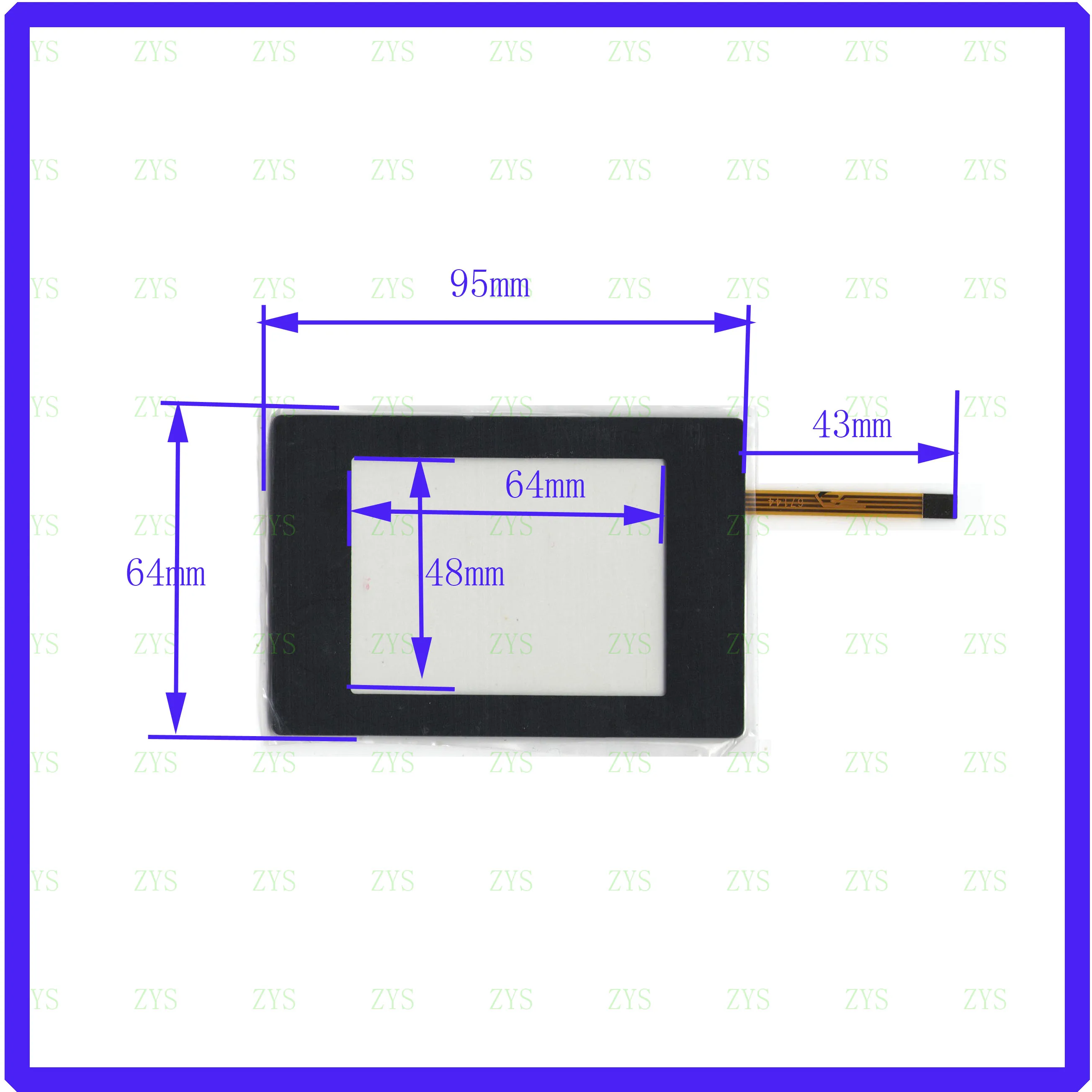 ZhiYuSun  95*64  3.5inch  4 wire  TOUCH SCREEN  95*64mm   for gps glass   touch panel  this compatible  57144