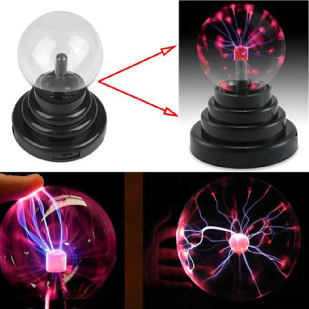 Crystal Plasma Ball Night Light Glass Sphere Desk Lamp DIY Party Magic Novelty Lightning Plasma Table Lights New