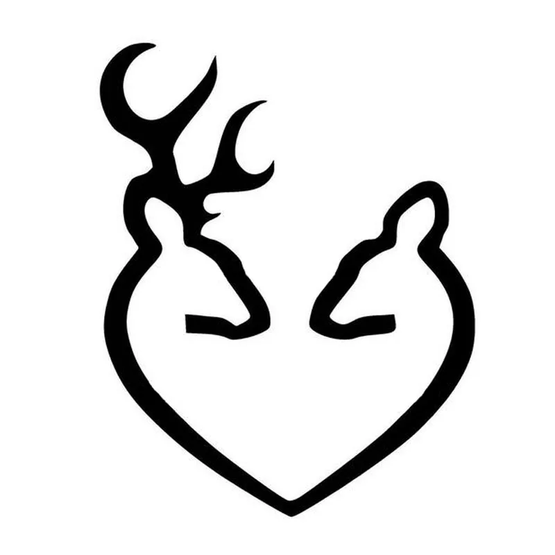 SZWL Creative Deer BROWNING HEART Car Stickers Waterproof Decals Motorcycle Automobile Accessories Black/white PVC,14cm*11cm