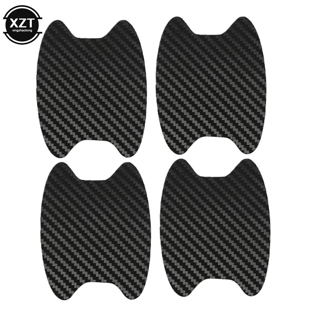 4Pcs/Set Car Door Sticker Carbon Fiber Scratches Resistant Cover Auto Handle Protection Film Exterior Styling Accessories