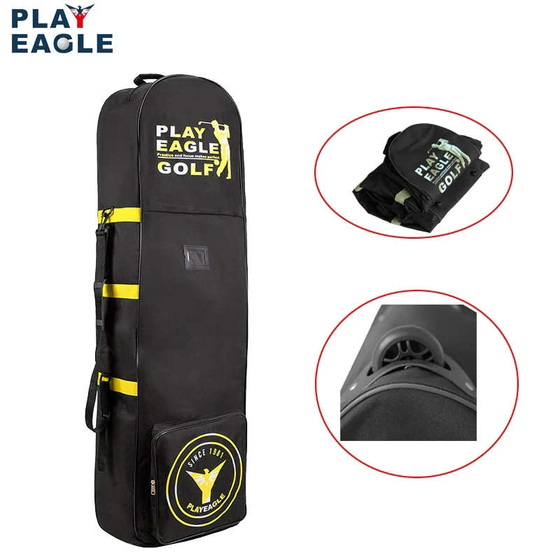 PLAYEAGLE bolsa de viaje de Golf con ruedas, bolsas de gran capacidad para palos de Golf con doble cremallera, bolsa de avitación ligera plegable