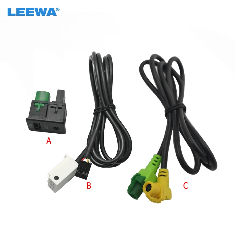 

LEEWA USB 3.5mm AUX Switch Housing Socket Adapter Plug Cable For Volkswagen OEM Radio Stereo RCD510/310+/300+ #CA4654