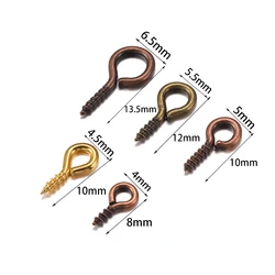 100-200pcs/lot Small Tiny Eye Pins Eyepins Hooks Eyelets Screw Threaded Clasps Hooks Supplies For Jewelry Findings Wholesale