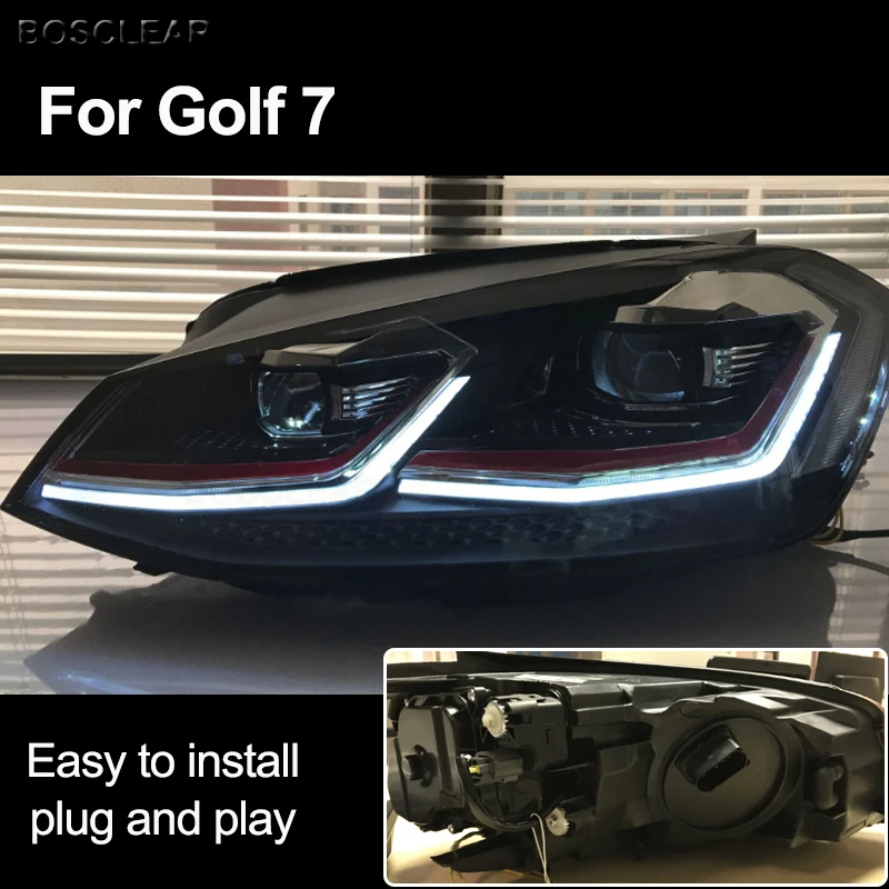 

Автомобильный Стайлинг для VW Golf 7 MK7 светодиодный ная фара Golf7.5 R дизайн линии DRL Hid динамический сигнал фара Bi Xenon Beam аксессуары