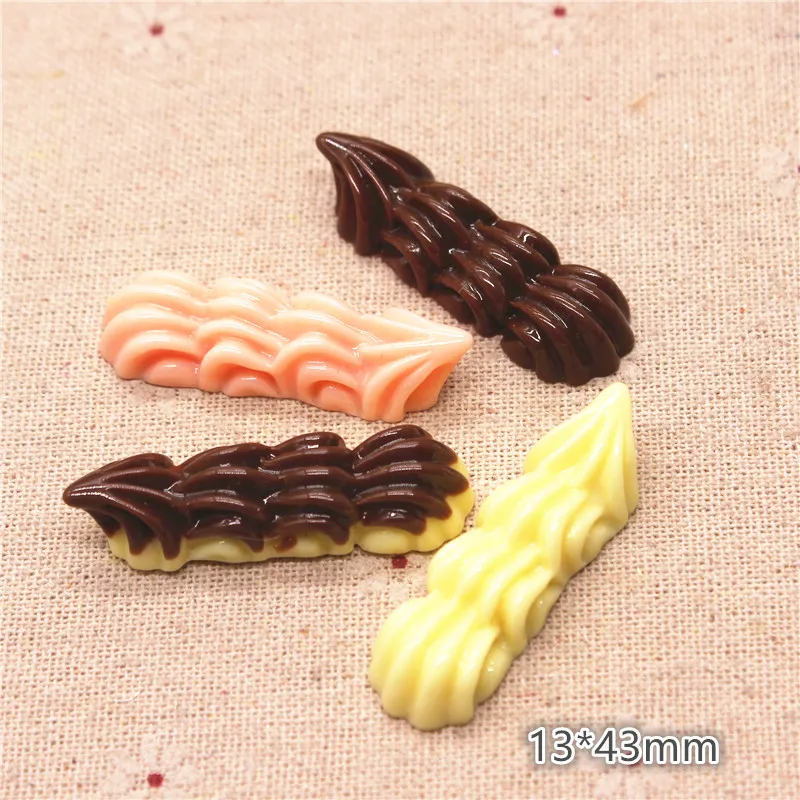 10pcs Mix Colors Cute Resin Chocolate Milk Candy Simulation Food Art Supply Flatback Cabochon DIY Craft Decoration