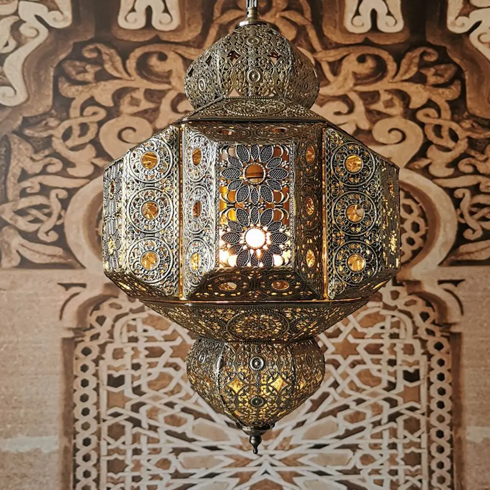 Moroccan Hanging Light Retro bedro Restaurant hotel bed PENDANT LAMP breakfast bar clubhouse hollow carved chandelier