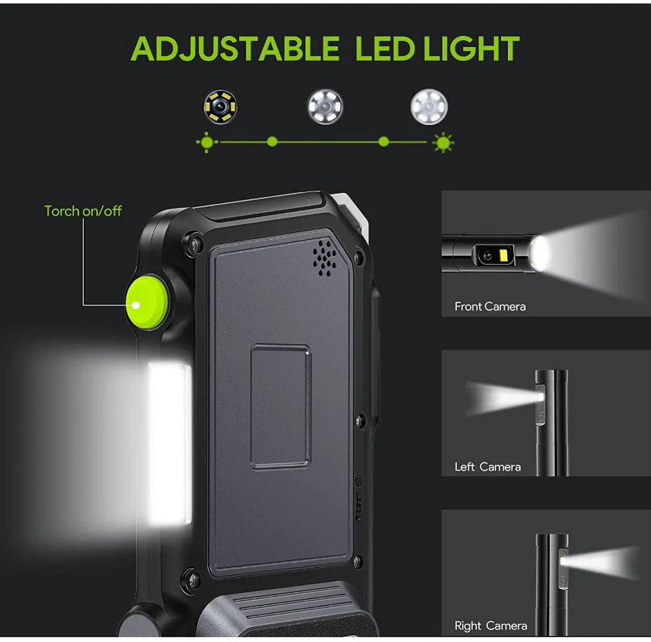Triple Camera Endoscope, Teslong NTS500 5'' IPS Inspection Camera with Front, Side & Short-Focus Three Way Lens- for Auto HVAC