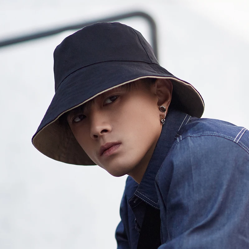 Super Large Size Men\'s Panama Hat for Men New Summer Doulbe Sided Bucket Hats Big Brim Sun Protection Caps Fisherman Hat
