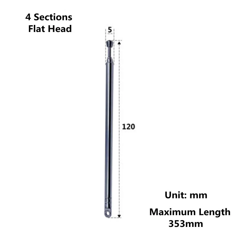 4/5/6/7/10 Sections TV Radio Telescopic Rod Antenna For Remote Control Alarm/Toy Car/Tutoring Teaching Flat/U-Joint/Iron Head