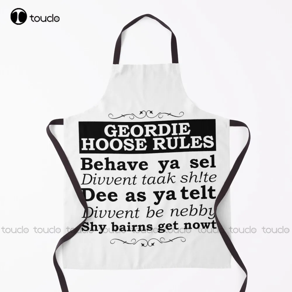 Geordie House Rules Apron Stylist Apron For Women Men Unisex Adult Garden Kitchen Household Cleaning Apron