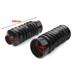 2Pcs 41mm Universal Motorcycle Front Fork Boots Gators Covers Rubber For Harley Davidson Softail FXST Dyna FXDWG FXWG