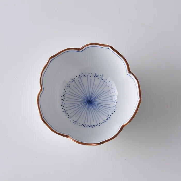 from Japan field burning hand-painted color blue flower platycodon small bowl pozzo see  Lin kiln burning the dishes