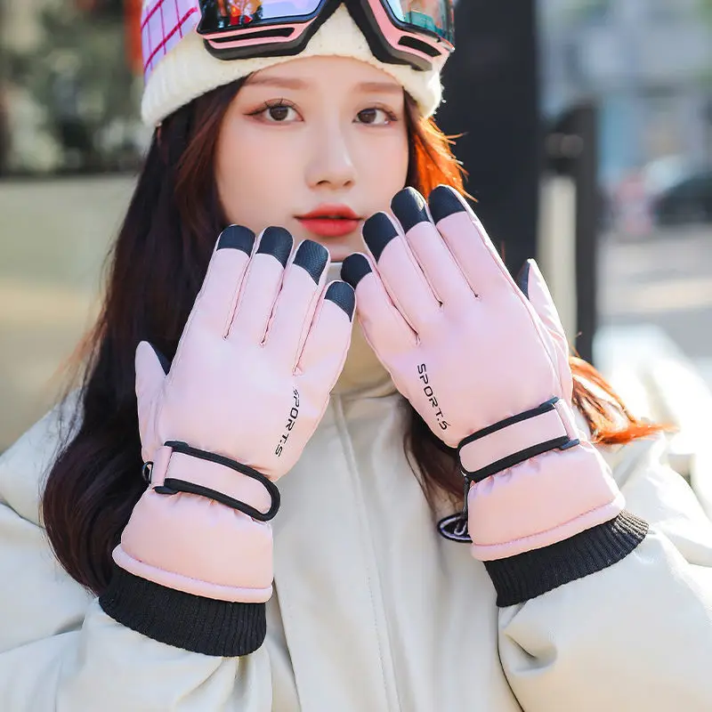 

Women's Leather Heated Thermal Waterproof Biker Ski Heating Glove Motorcycle Winter Men's Gloves and Mittens Skiing Accessories