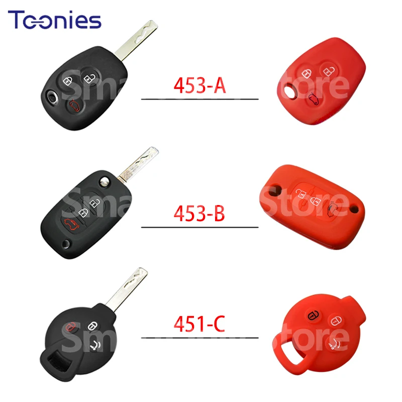 1 Pcs Car silicone key cover key case modified key shell For Mercedes smart 451 453 fortwo forfour Interior styling accessories