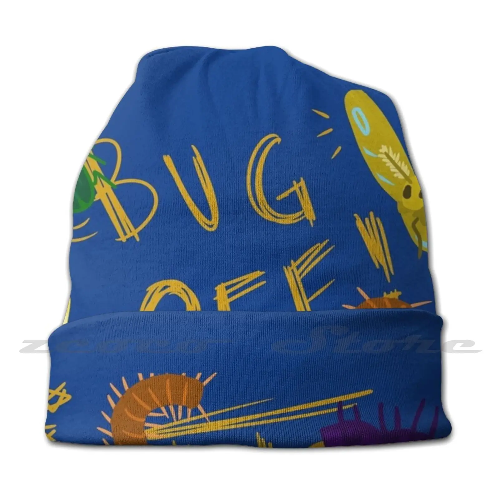 Bug Off Knit Hat Elastic Soft Personalized Pattern Present Cap Bugs Bug Moth Centipede Beetle Ant Cavetown