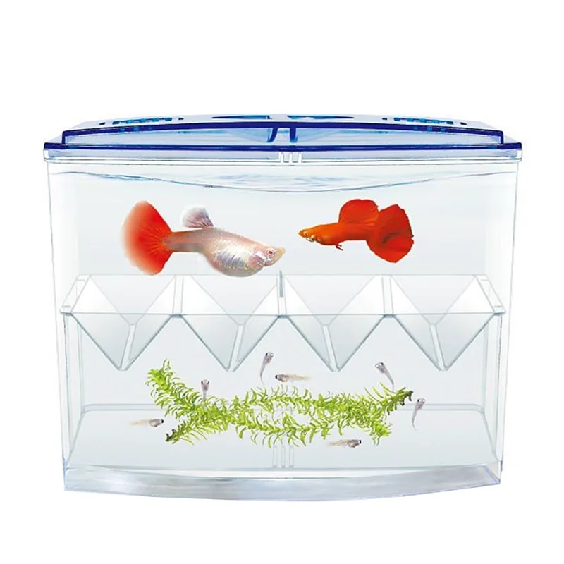 Double-Deck Clear Fish Tank Fish Breeding Isolation Box Aquarium Hatchery Incubator Holder Fish House Home Aquarium Accessories