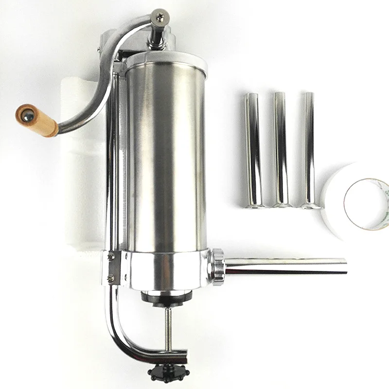 3L Manual Steel Sausage Maker Household Vertical Filler Stuffer Powerful Sausage Machine