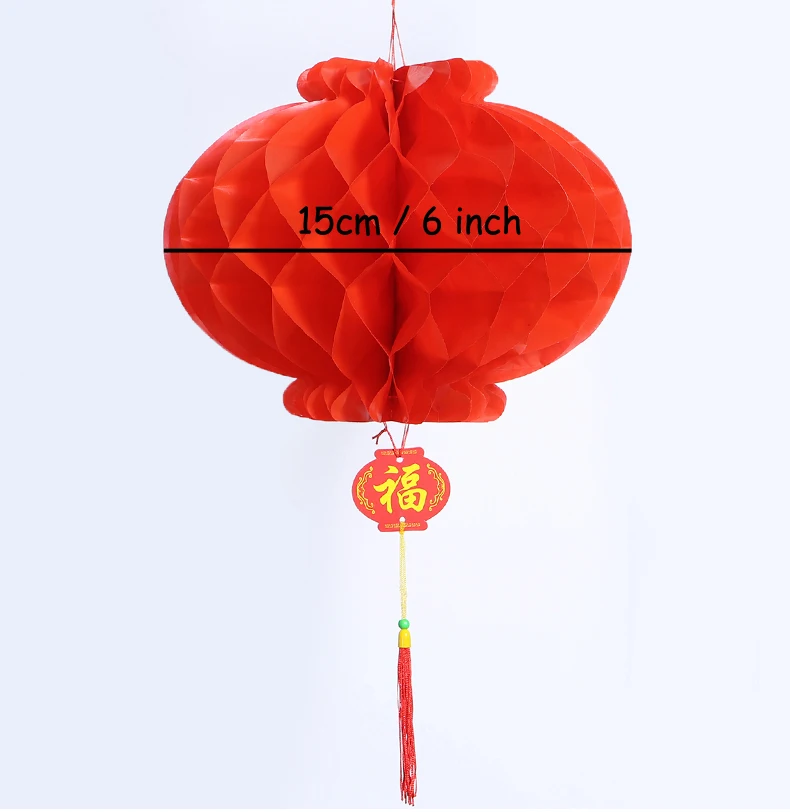 20 Pieces Chinese New Year Red Paper Lanterns Thickened Encryption Chinese Hang Lantern Decorations (6 Inch)