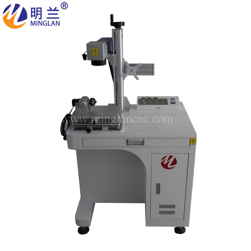 MINGLAN 30W Fiber Laser Marking Machine With Rotary For Metal And Non-metal MLF-30W