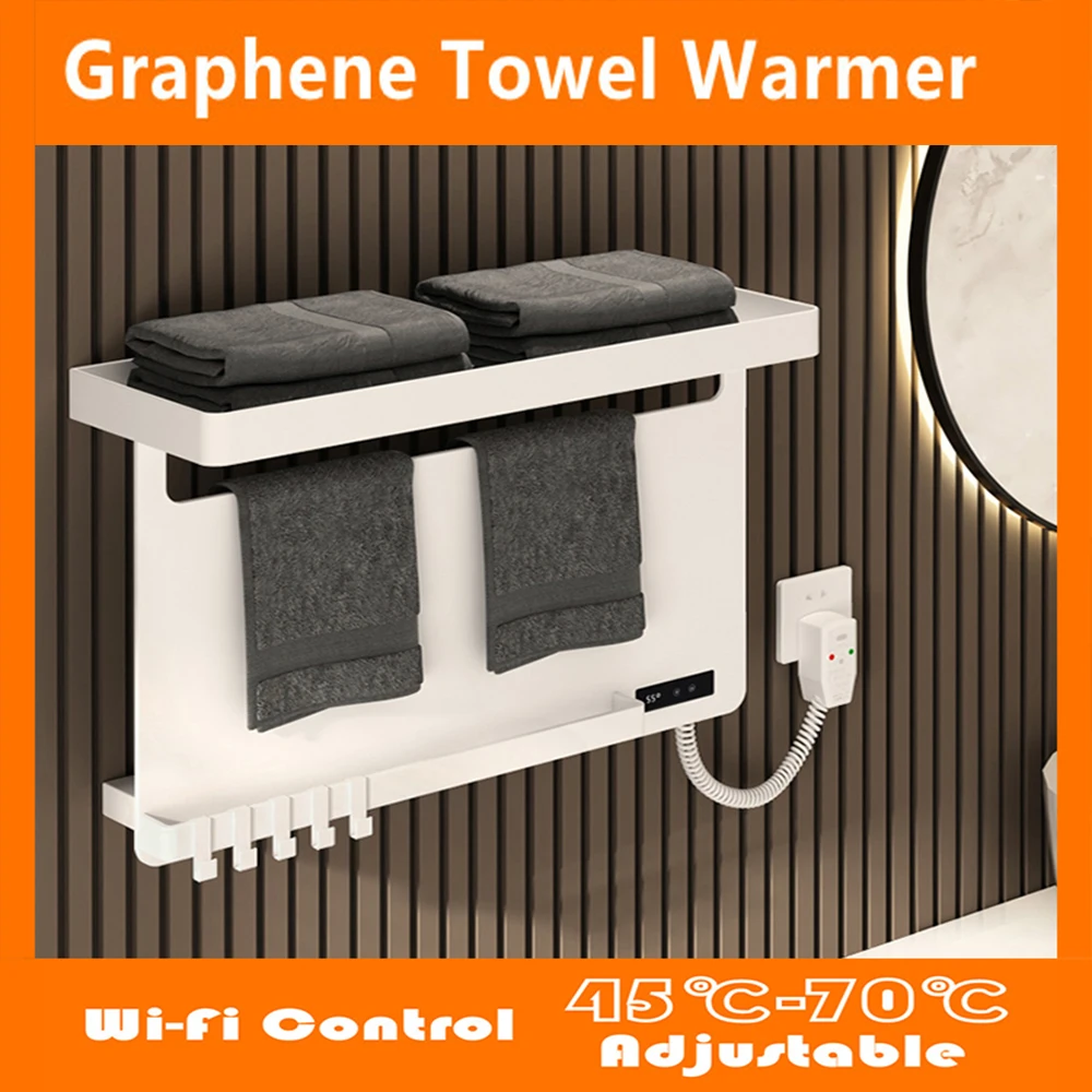 Bath Intelligent Electric Towel Rack IPX4 Waterproof Drying Rack Bathroom Heating Smart Home Tuya App Drying Rack Towel Warmers