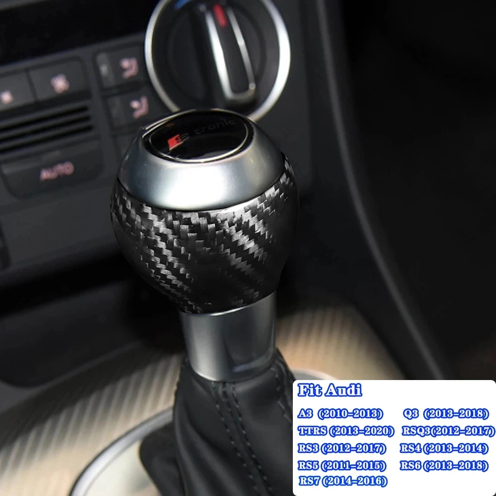 Car Styling Center Console Gearshift Handle Cover Decoration Sticker Trim For Audi Q3 TT 8n 8J MK1 Carbon Fiber