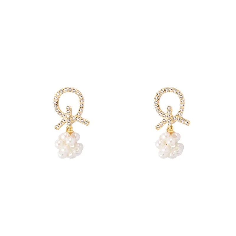 Bow Pearl Clip Earrings No Hole Ear Clips Fashionable Exquisite Clip on Earring Without Piercing Minimalist Earring CE0646