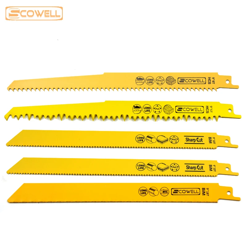 9INCH 5PCS Mixed Kit Reciprocating Saw Blades Sabre Multi Tools Saw Blades 5TPI,6TPI,10TPI 18TPI Mixed Machine Saw