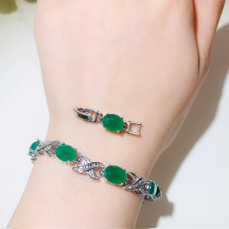 CWWZircons 2022 New Trendy Jewelry Elegant X Cross Oval Green CZ Crystal Ladies Party Tennis Bracelet with Extender CB210