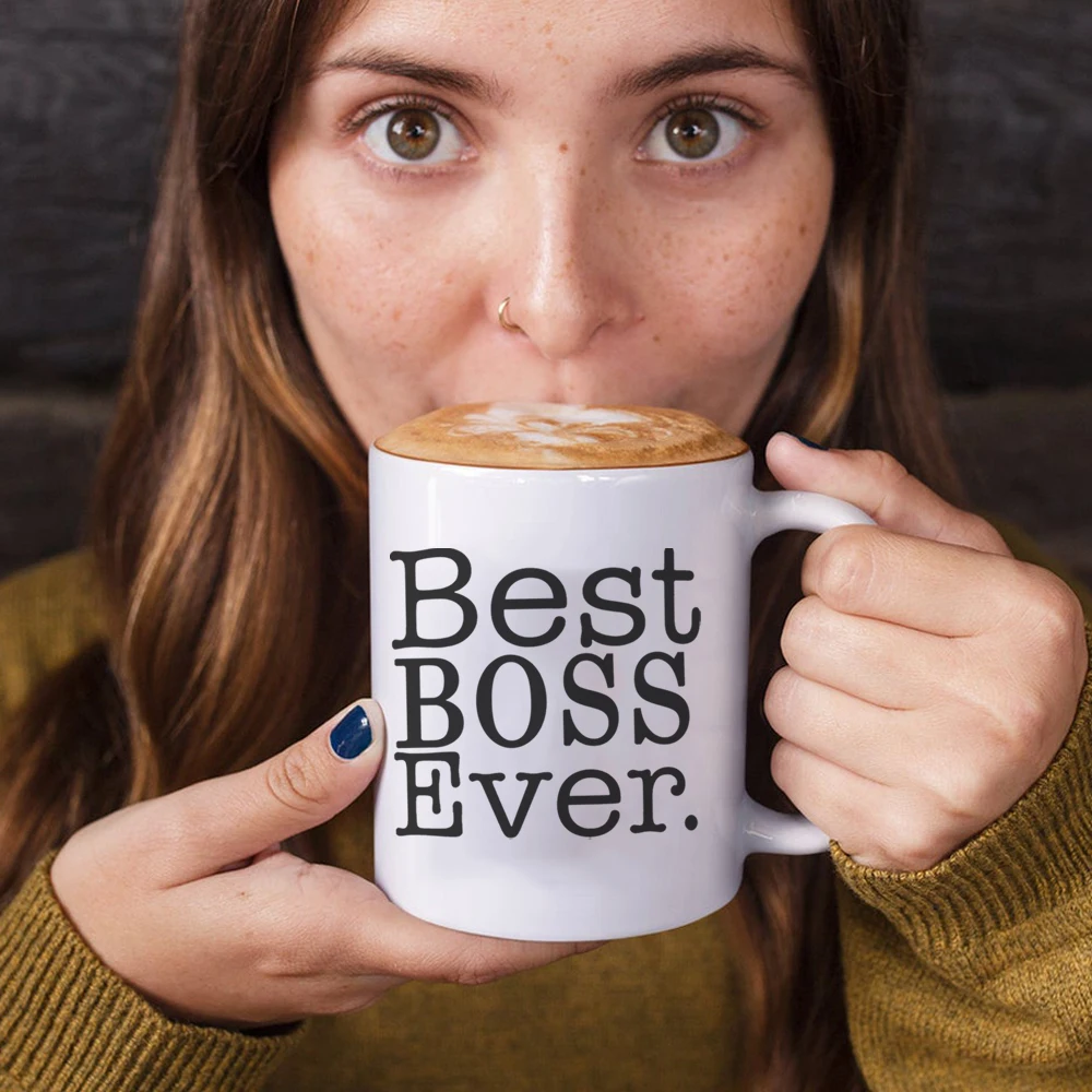 BEST BOSS EVER Ceramic Creative Friends Gift Coffee Mug Office Tea Cup