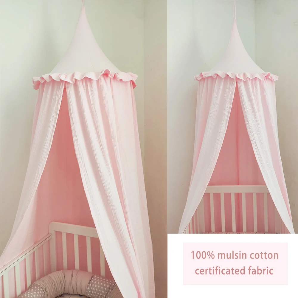 

100% Cotton Certificated Handmade Bed Curtain Netting Cute Room Decor Kids Baldachin Canopy for Nursery