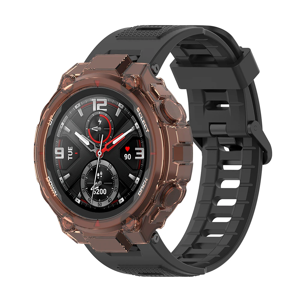 Tpu macio protetor capa caso para xiaomi amazfit t-rex relógio inteligente protetor escudo quadro para huami amazfit trex pro borda pára-choques