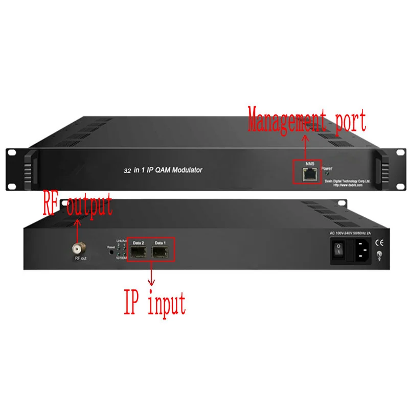 32-channel IP multiplexing scrambling QAM modulator  IP to DVB-C 32 channel output