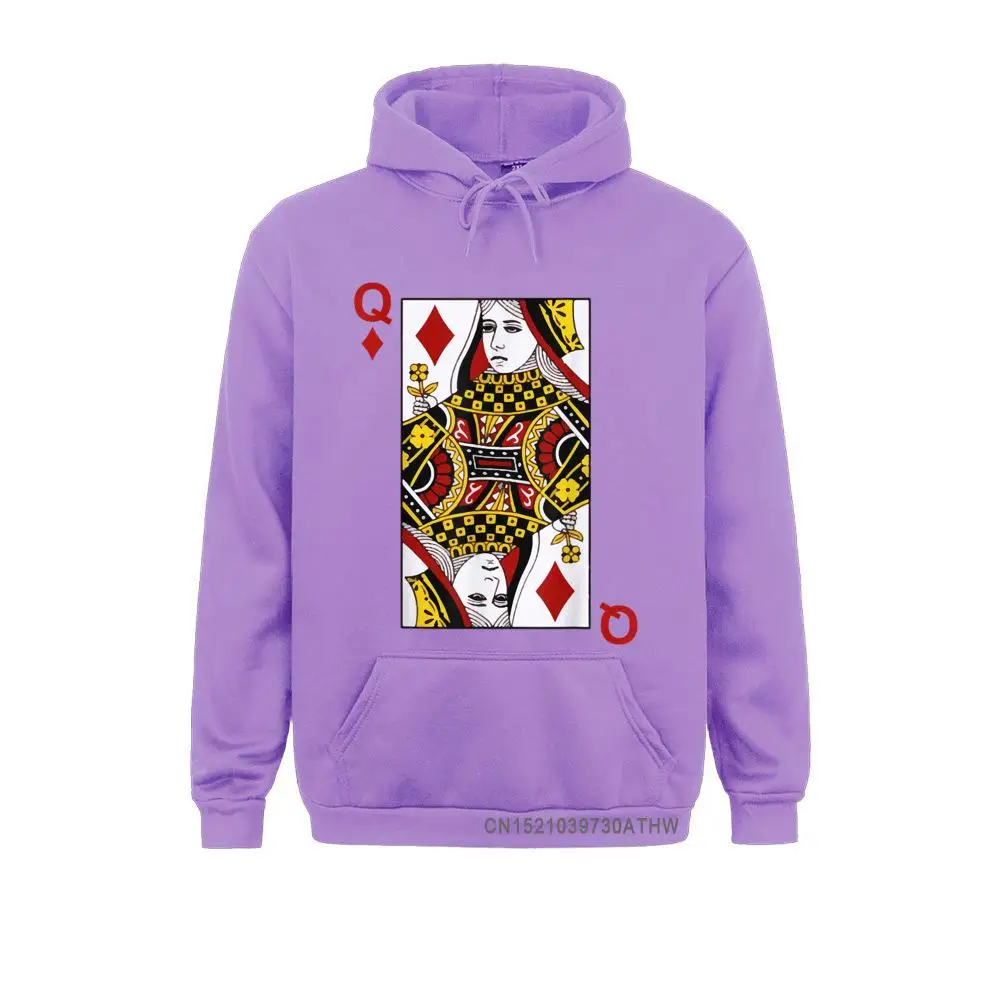 2021 Korting Heren Mannen Sweatshirts Koningin Van Diamant Blackjack Kaarten Poker 21 Q Hoodies Lange Mouw Kappen Normale