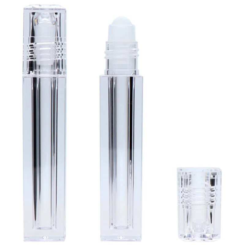 1000pcs/lot 6.5ML Empty transparent  Roller bottles Square Essential Oil Plastic bottle C021