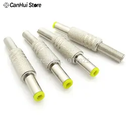 5Pcs 5.5x2.5mm DC Power Jack Male Plug Metal Connector Adapter With Yellow Head 5.5*2.5 mm 12V DC Monitoring Power Supply Wiring