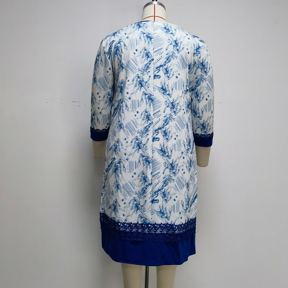 2021 New Hot Sale African Style Plus Size Long Printed Coat and Dress Suit For Women