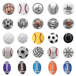 6pcs/lot New Snap Jewelry 18MM Metal Ball Snap Buttons Crystal Rhinestone Snap Fit Snap Bracelet Bangle for Women Button Jewelry