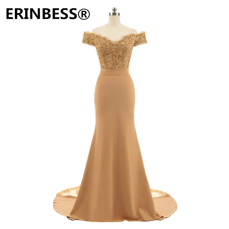 2022 Champagne Wedding Guest Dress Bridesmaid Cap Sleeve Appliques Beaded Mermaid Bridesmaid Dresses Robe Demoiselle D'honneur